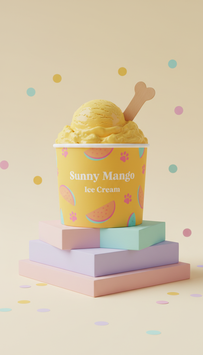 Glace chien mangue crémeuse