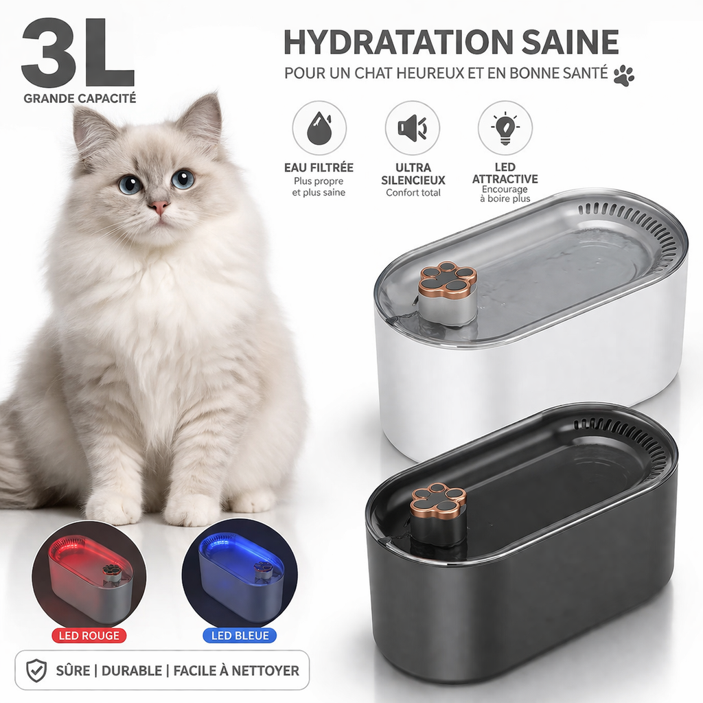Fontaine à eau silencieuse – Pawdora